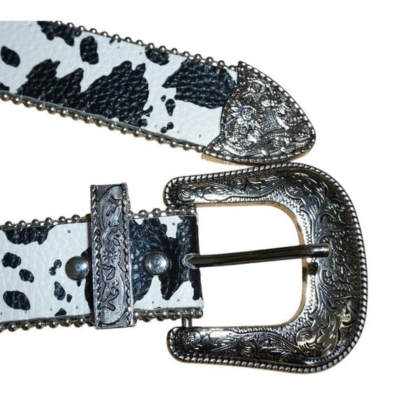 Women’s Western Cowhide Belt Silver Buckle Size M/L (41”) - Picture 4 of 5